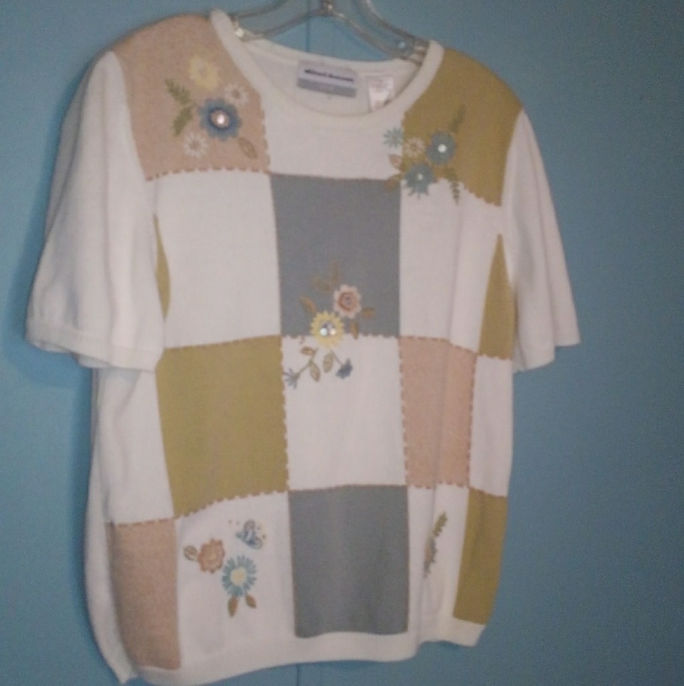 Alfred Dunner XL Short Sleeve Sweater